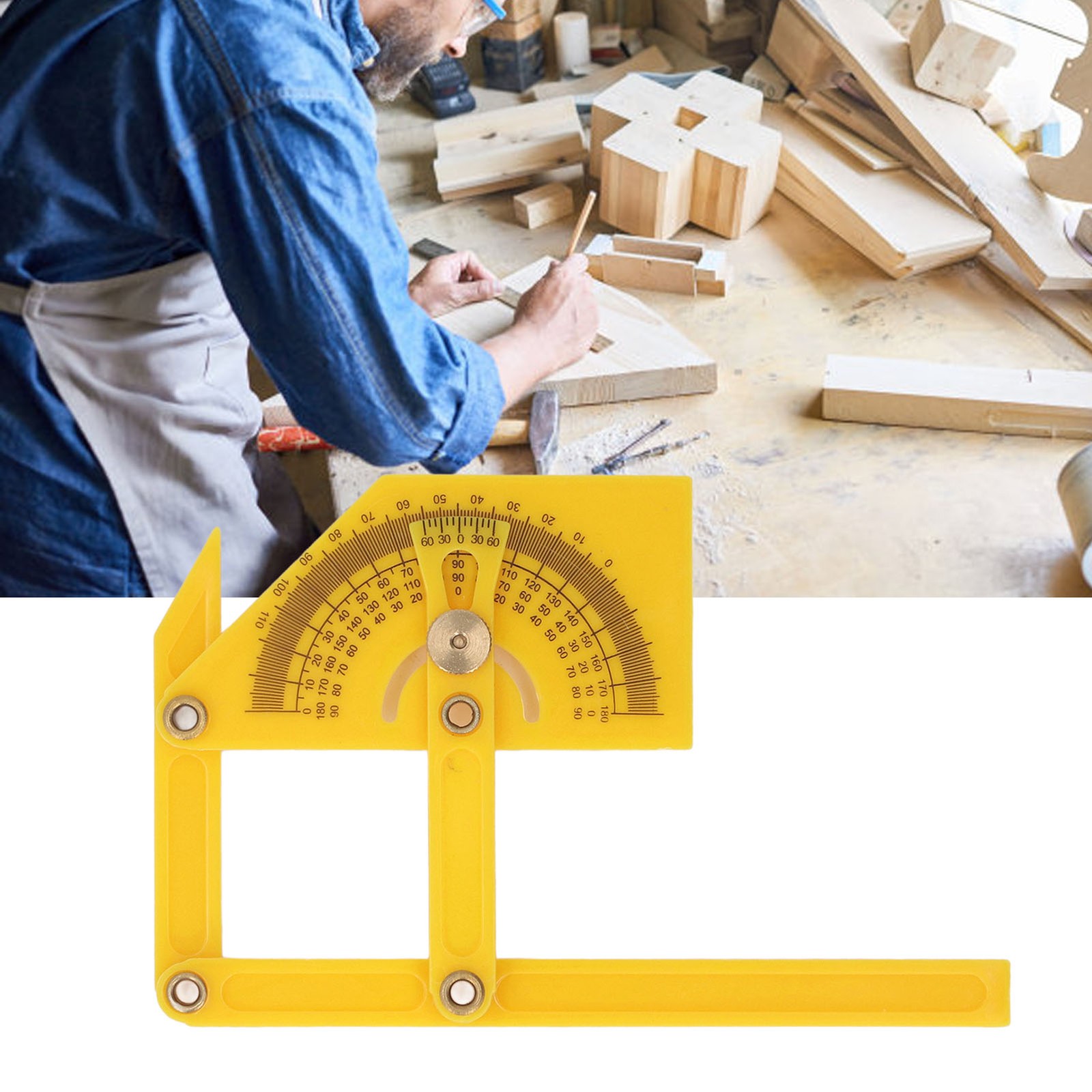 Foldable Protractor Corner Angle Finder 4 Links Design For Woodworking Projects