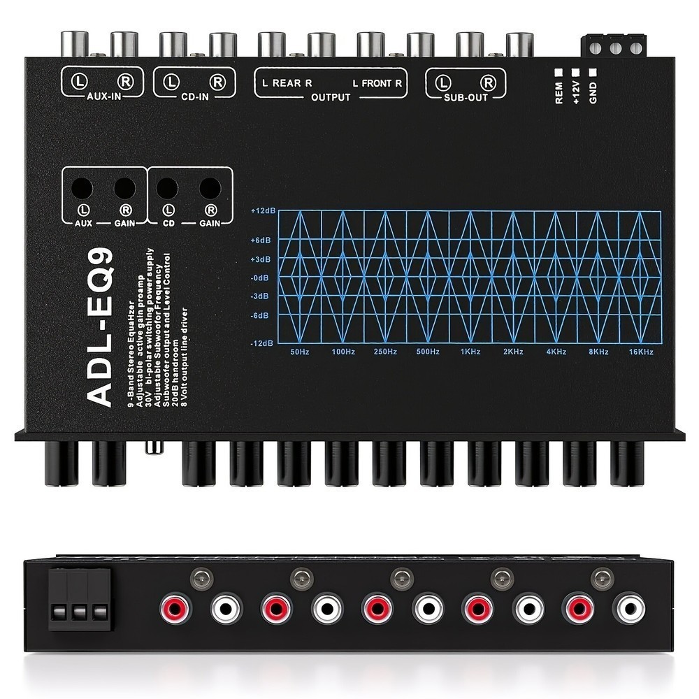 9-Band Parametric Equalizer – 8V Max Output for Amplifiers, RMS Adjustable EQ9