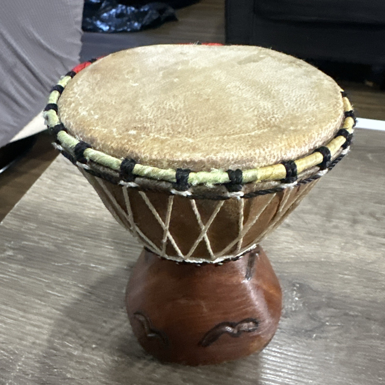 Mini Wood Djembe Drum Hand Carved African Style Percussion Bongo 6-8 Inch⁠