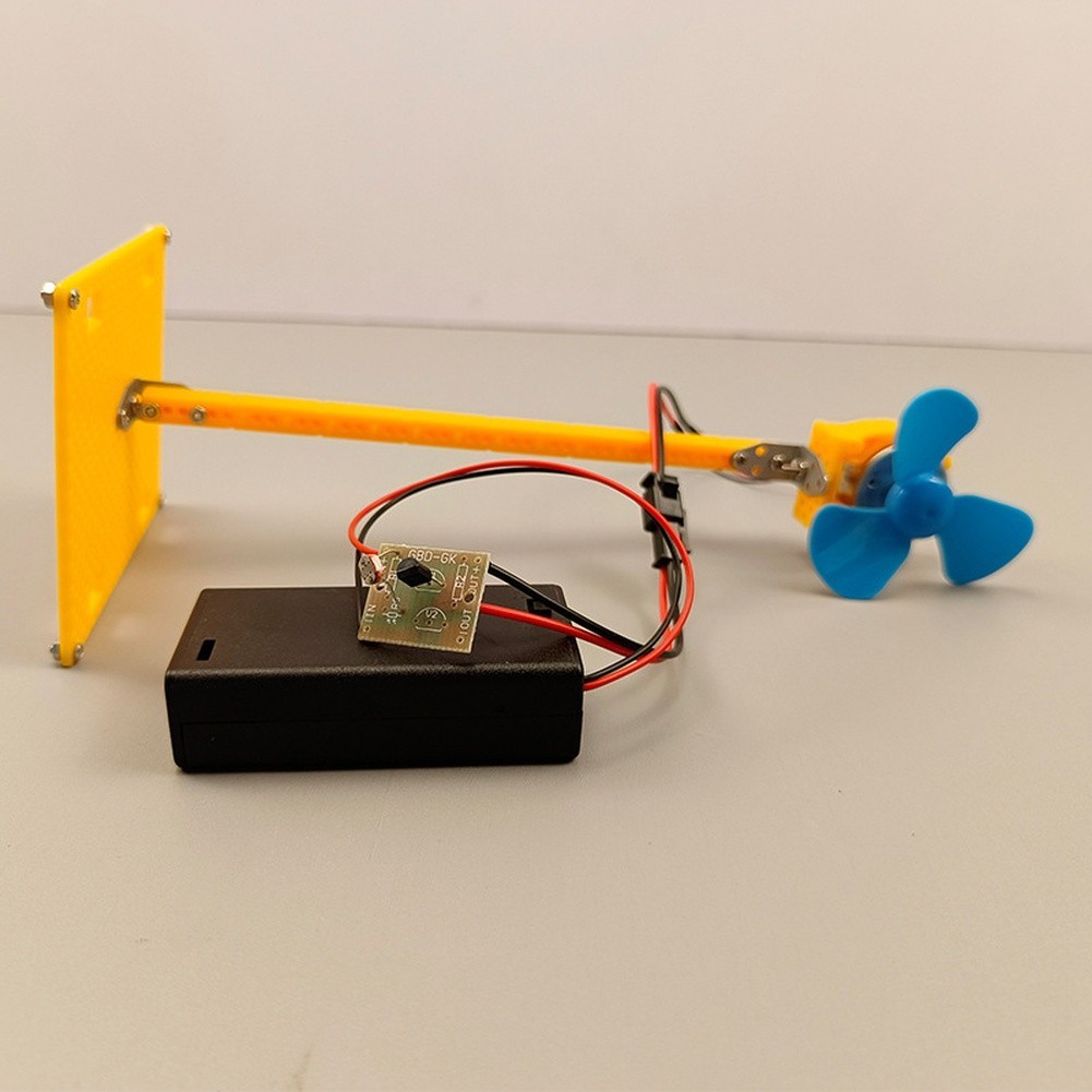 Light Sensing Solar Powered Fan DIY Kit for Physics Education ABS Blue