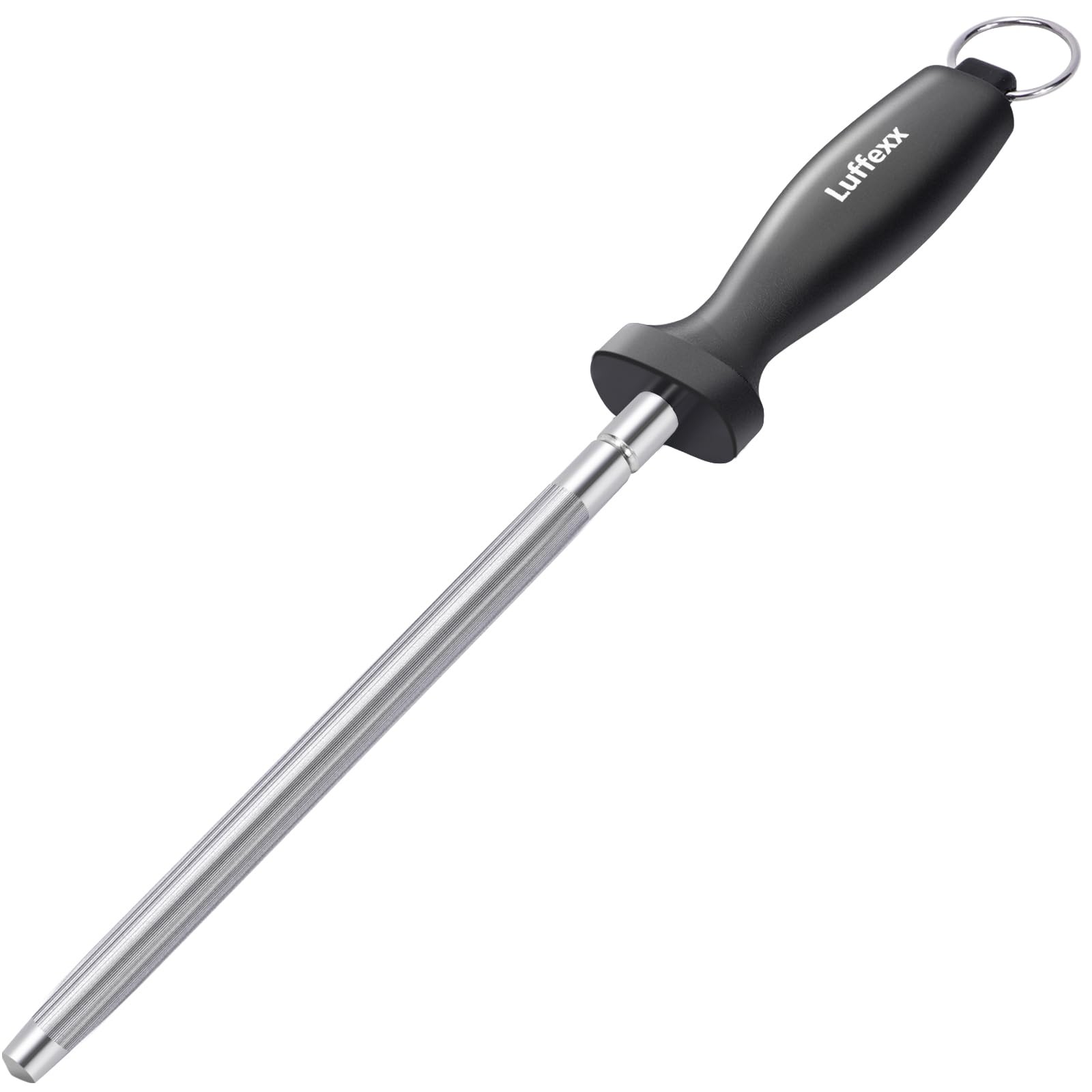 Luffexx Professional 12-Inch Knife Sharpening Rod, High-Carbon honing rod to ...