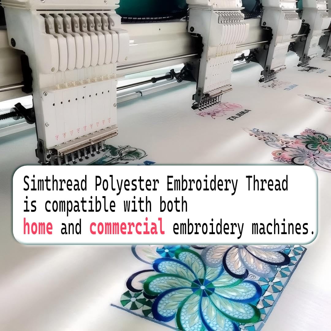 5500Yds Embroidery Thread, 5000M High-Yardage 40WT 100% Polyester Thread â€“ ...
