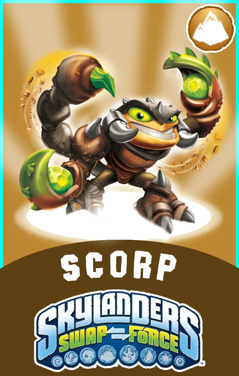 Skylanders Swap Force Scorp Max 65,000 coins & Max Level NFC Card
