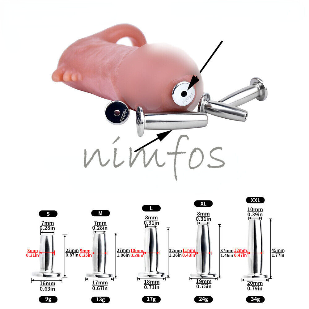 5PCS Stainless Steel Sounding Plug Hollow Dilator Dick Tube Male Metal Tube Plug