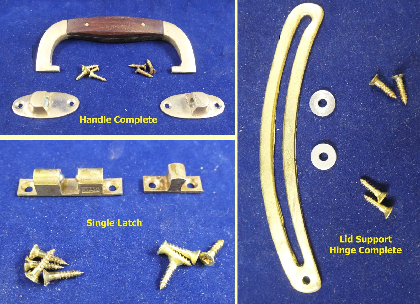 VTG Jean Claude Case Hardware PARTS Handle-Latch-Lift Support Hinge EUC CHOICE