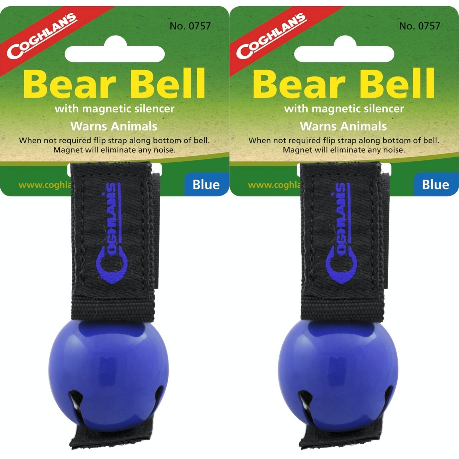Coghlan's Bear Bell with Magnetic Silencer - Blue (2-Pack)