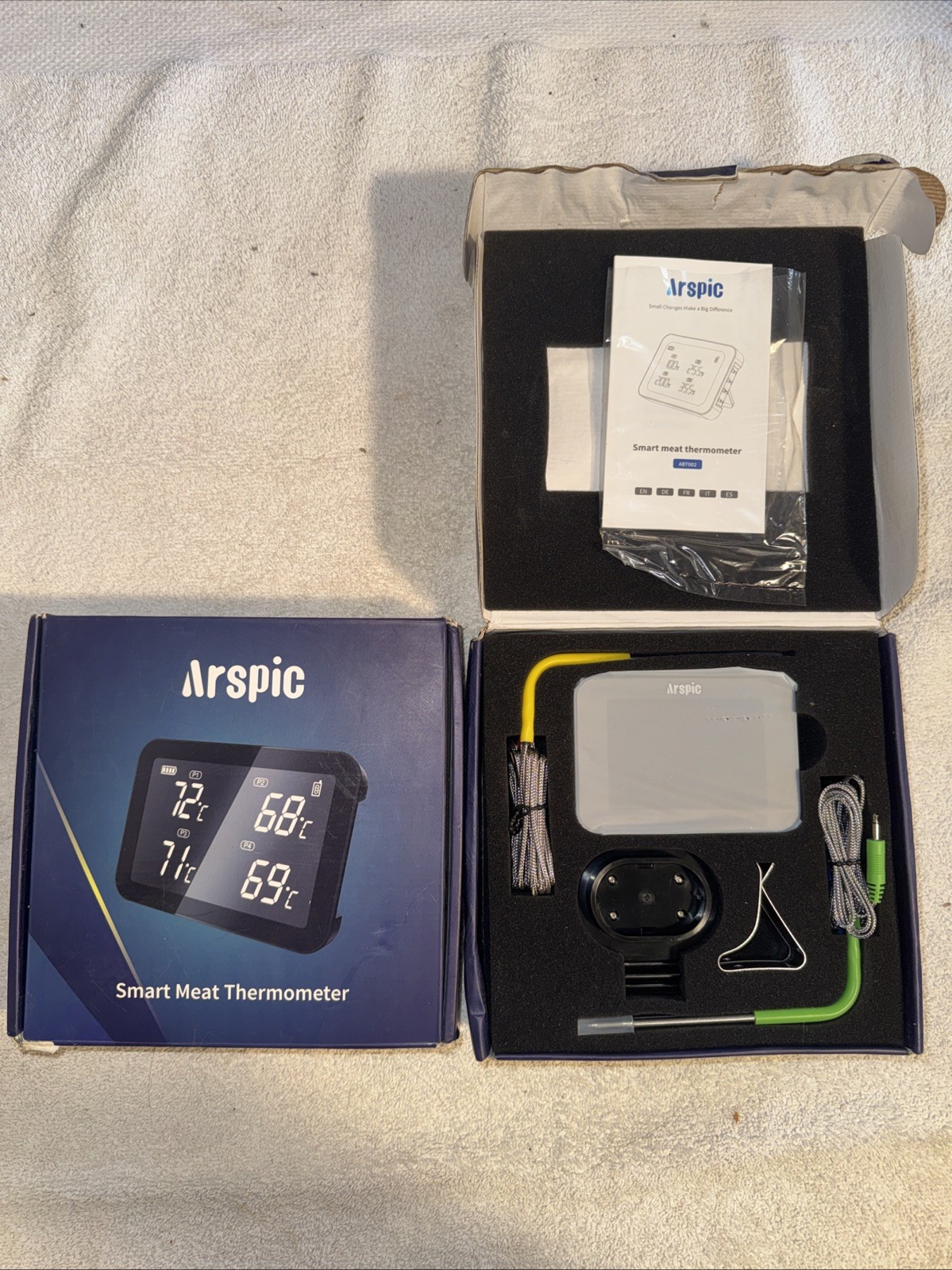 Lot Of 2 Arspic Smart Meat Thermometer New Open Box Cooking Grill Stovetop Oven+