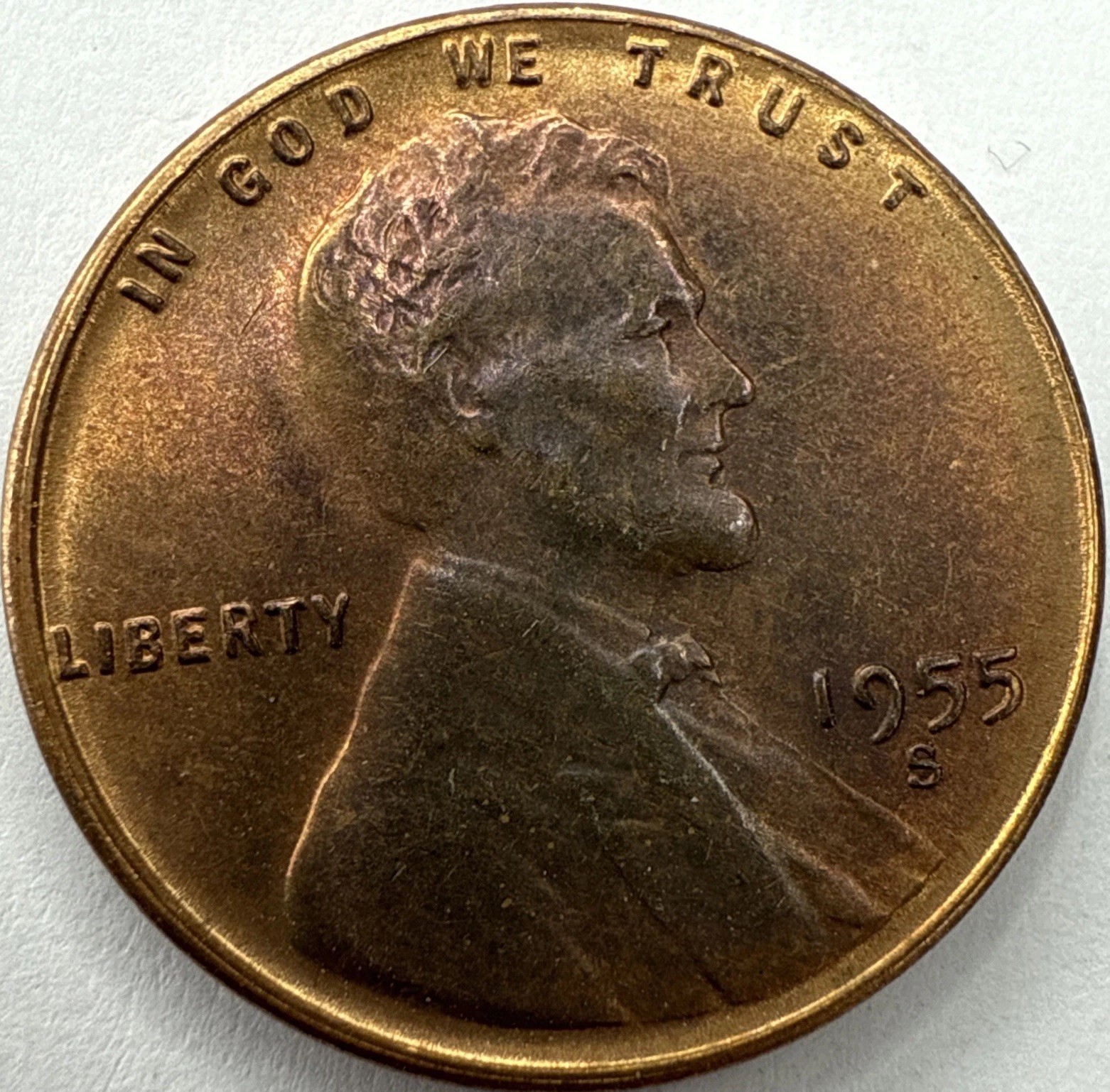 1955 S Lincoln Wheat Cent Exact Coin Imaged #LWC2685