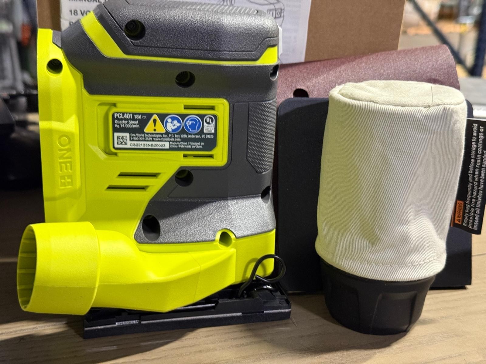 New Ryobi PCL401B - 18V Cordless 1/4 Sheet Sander (Tool Only)