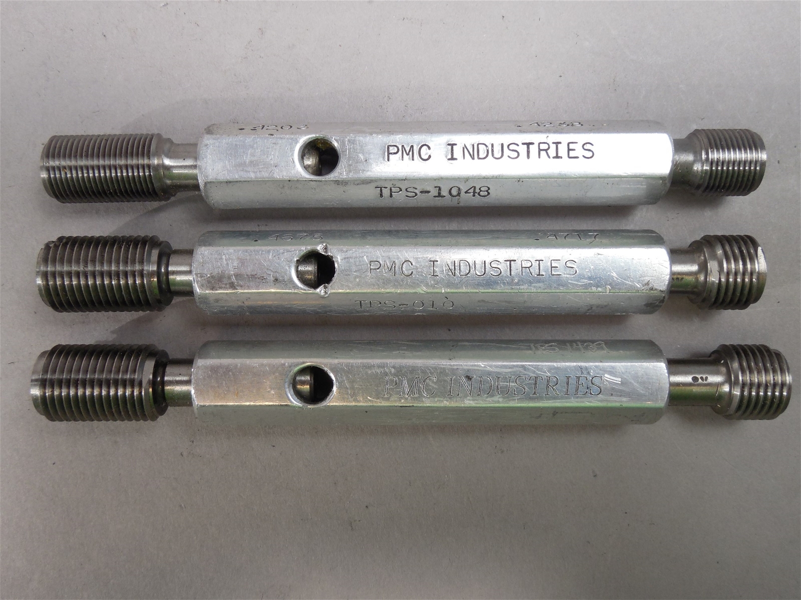 Lot of 3 PMC Inspect Gages: TPS1439 .500-20, TPS-1048 .4375-28, TPS-010 .500-20