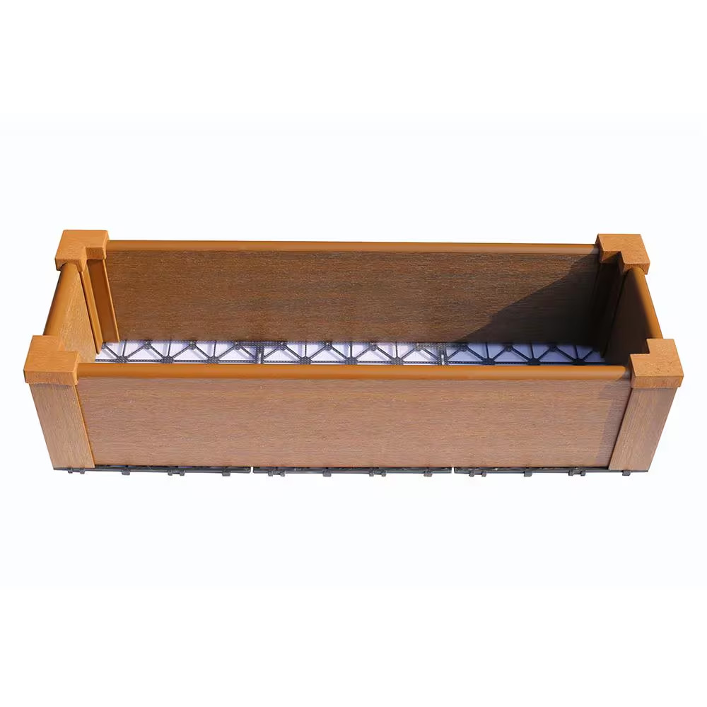 12 In. X 36 In. Peruvian Teak Composite Lumber Patio Raised Garden Bed Kit
