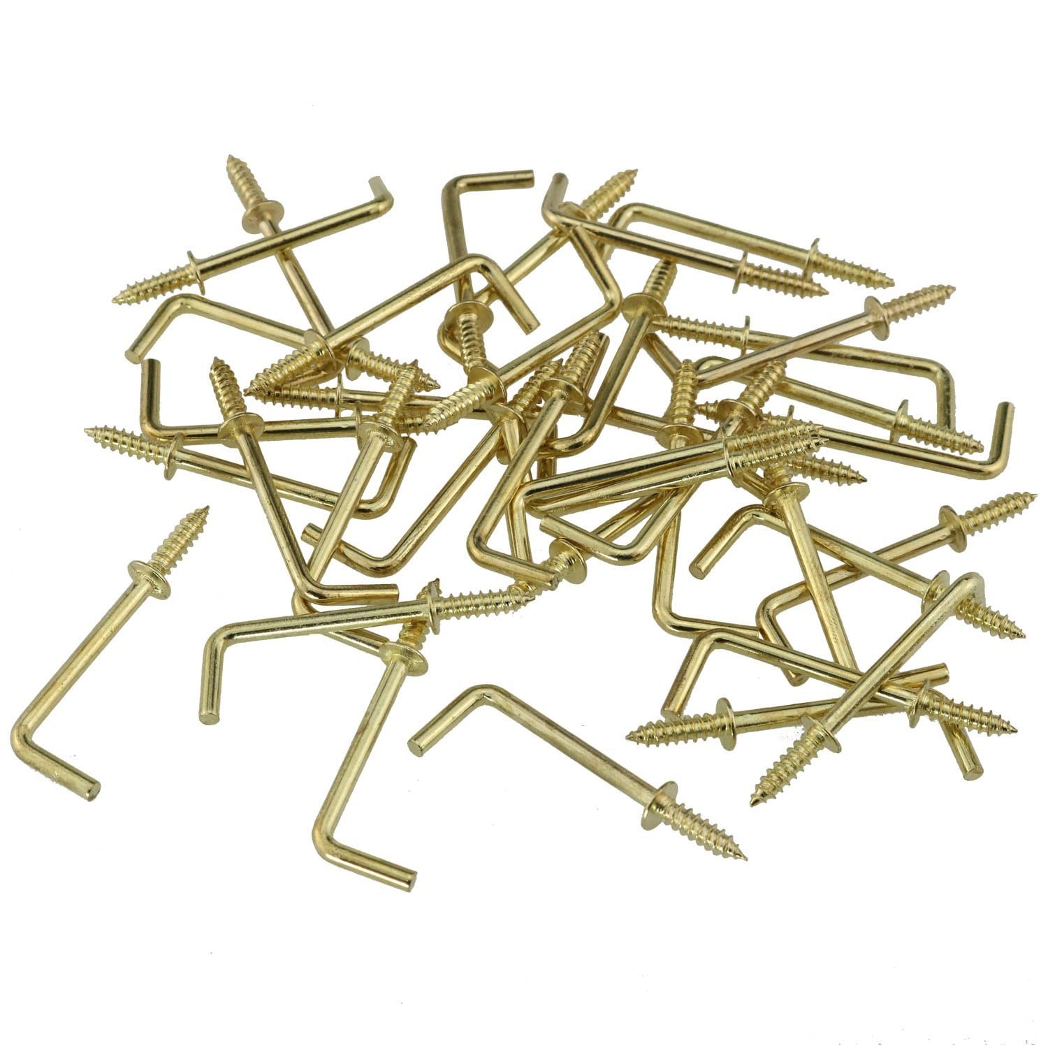 50PCS 1-1/4 Inch L Shape Hooks Self-Tapping Screws L Shape Hooks Right Angle ...