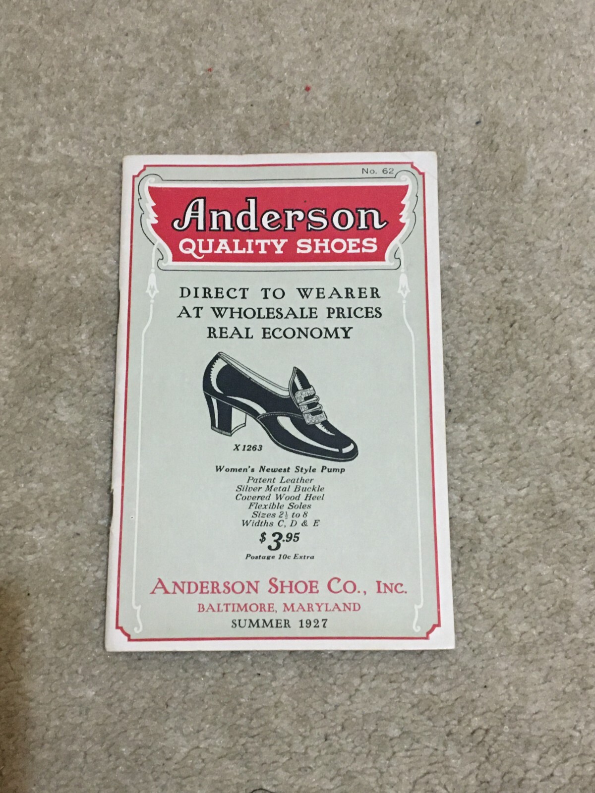 Vntg 1927 Anderson Shoe Co Men Women Shoes & Socks 52 Page Color Catalog Fashion