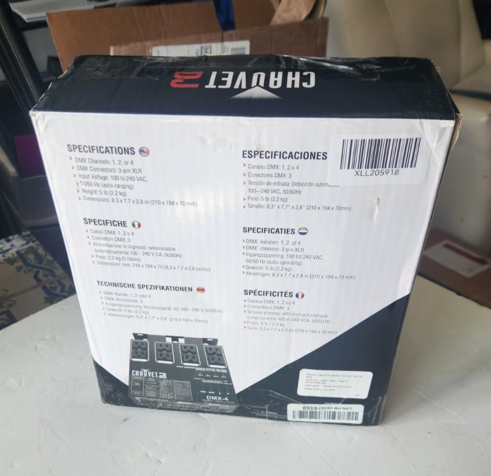 Chauvet DJ DMX-4 4-Channel Dimmer Switch Pack Lighting Controller