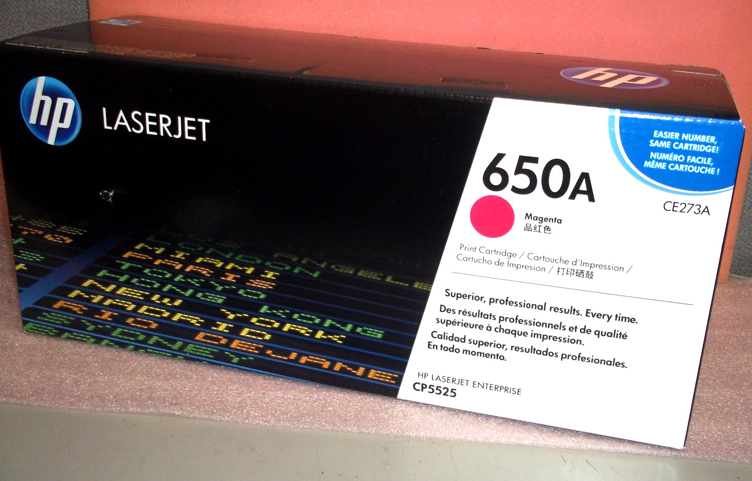 Genuine HP 650A Magenta CE273A LaserJet Toner Cartridge For CP5525 NEW SEALED!