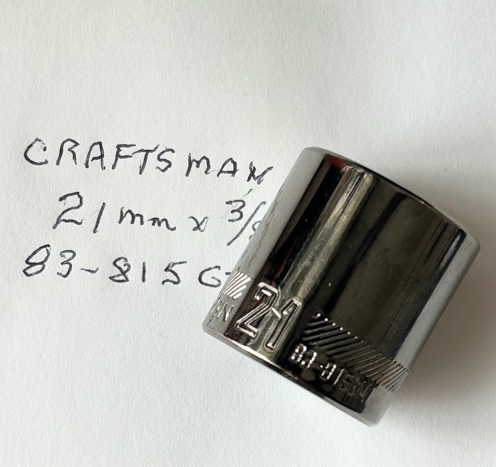 Craftsman  21mm x 3/8" Dr Socket 83-815GM Gunmetal Chrome 6 Pt  Free Shipping