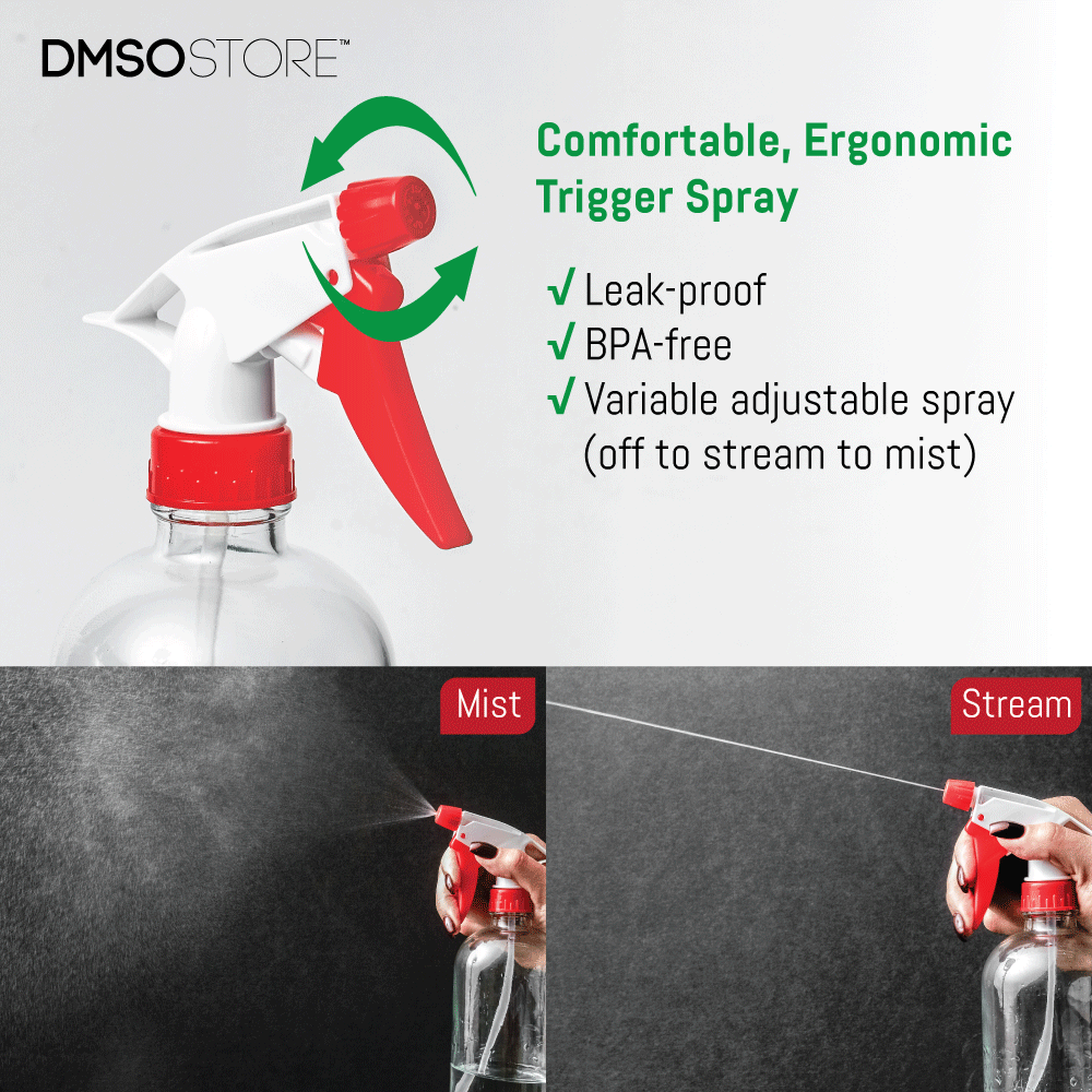 DMSOSTORE 8 oz. Glass Spray Bottles 4 Pack with Red Trigger Sprayer, Adjustable