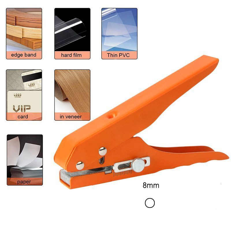 8mm Hand Held Circle Round Single Hole Punch Paper Punch for ID Cards/Photos