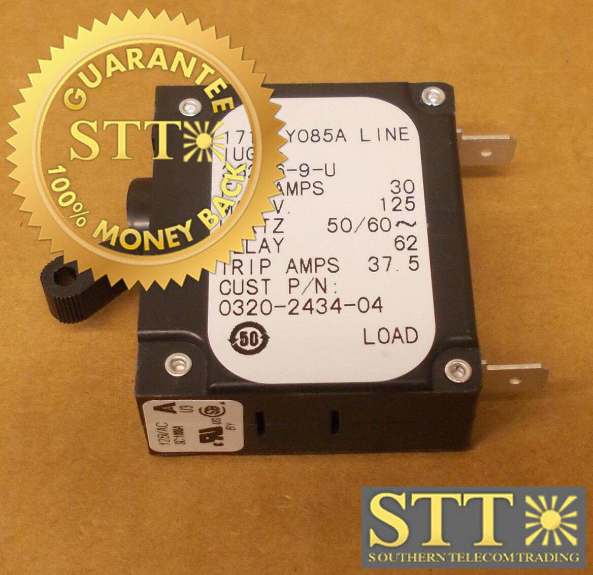 IUG1-36286-9-U AIRPAX 30 AMP AC/DC CIRCUIT BREAKER MAG-HYDR LEVER 125V NEW
