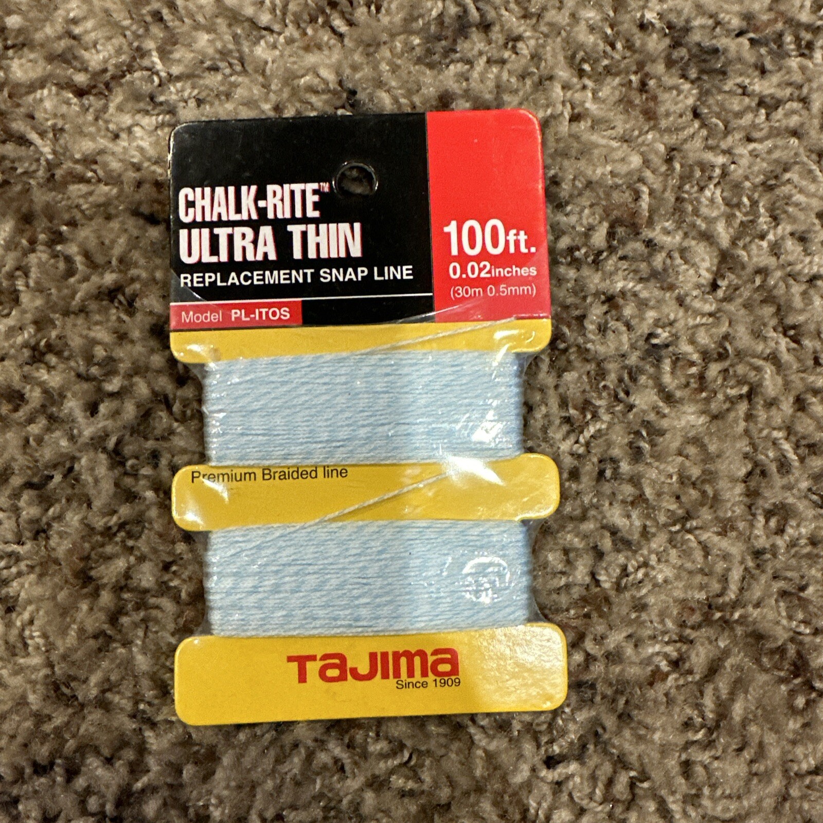 TAJIMA Replacement Snap-Line - 0.5 mm x 100 ft Chalk-Rite Braided String for(B50