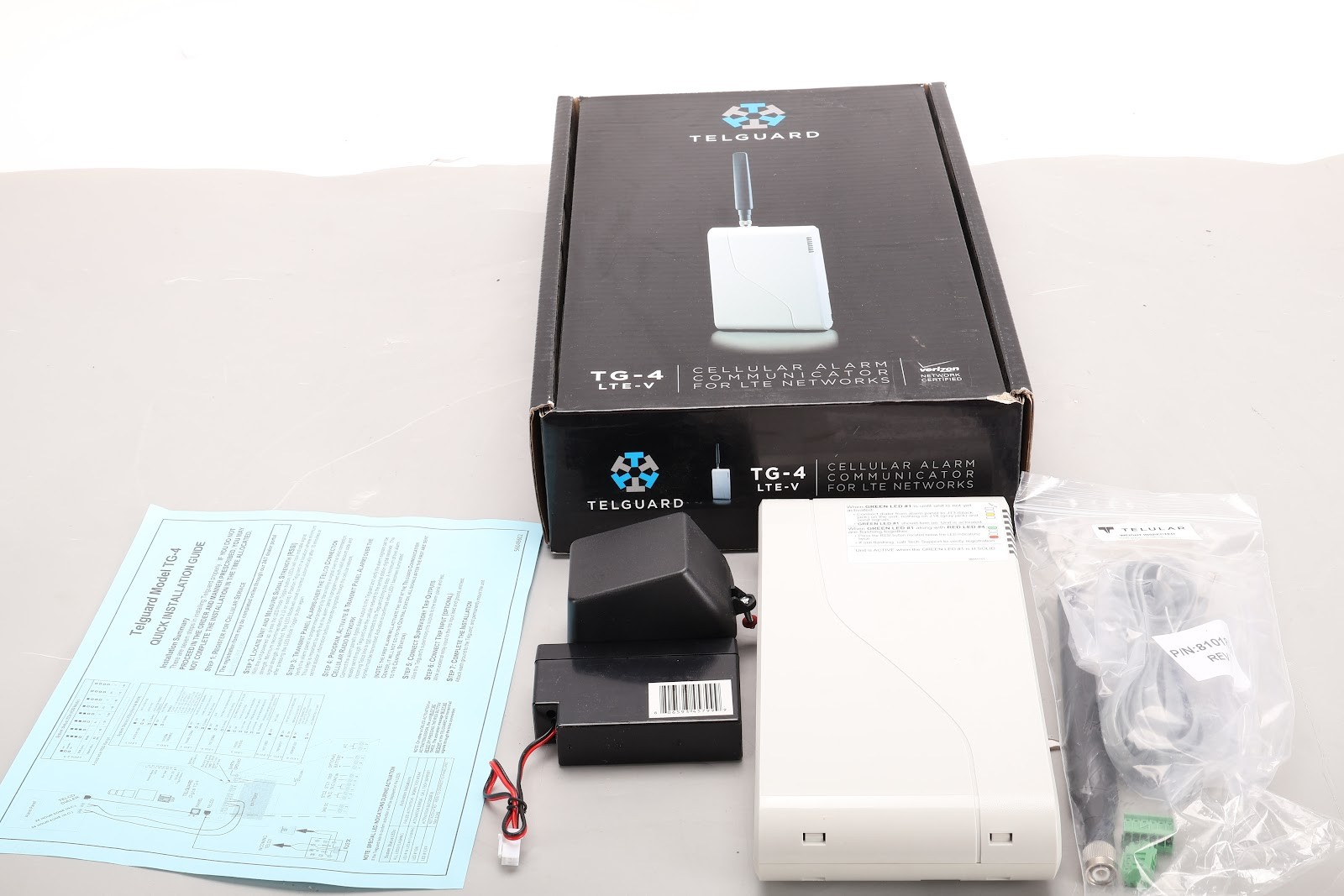 Telguard TG-4 LTE-V Cellular Alarm Communicator TG4LV001B With Accessories