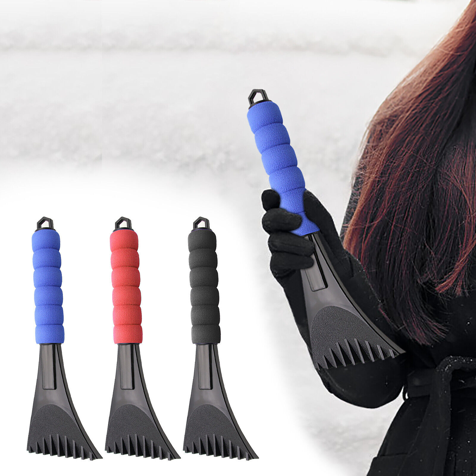 2x Car Windshield Ice Scraper with Foam Handle No Scratch Frost Scraper Universa