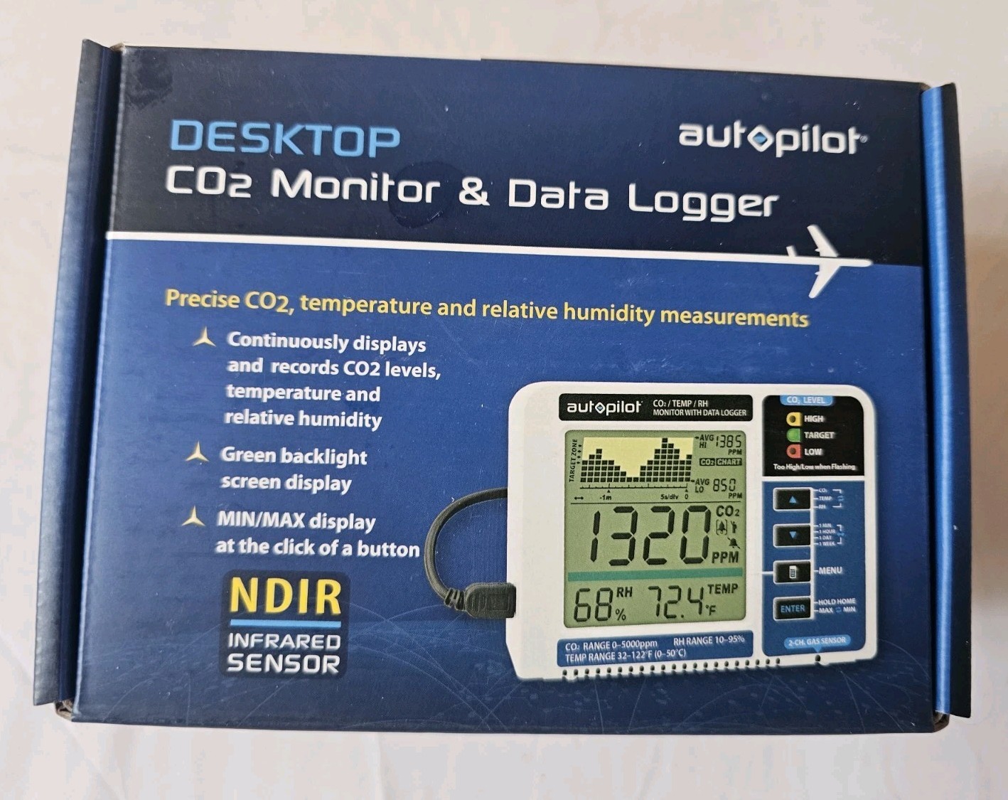 Autopilot APCEM2 Hydroponic Desktop CO2 Monitor and Data Logger