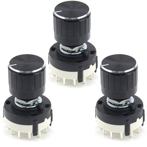WMYCONGCONG 3 PCS RS26 4P12T 4 Pole 12 Position Selectable Band Black