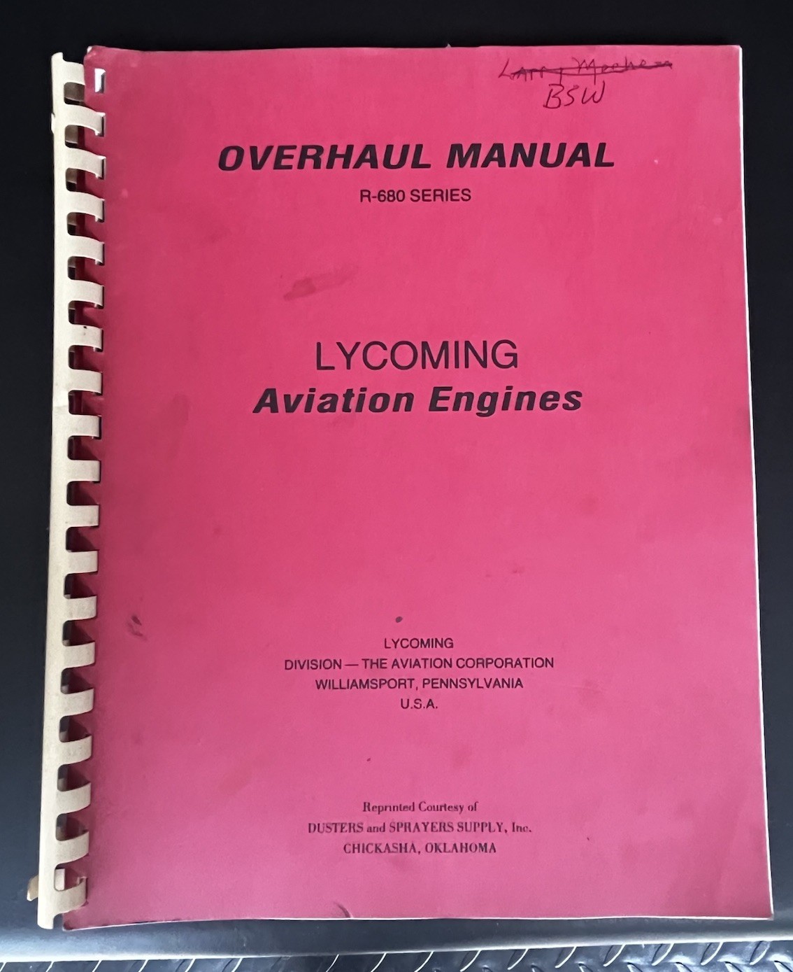 1946 Lycoming R-680 Series Engine Overhaul Manual Original