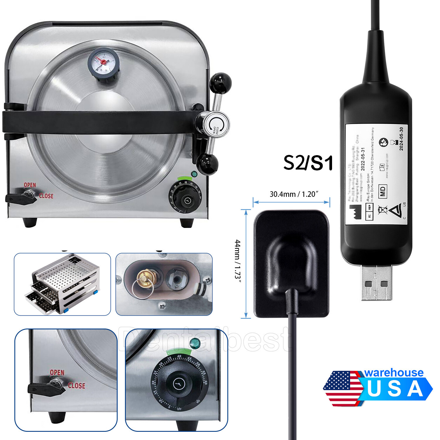 14L Dental Autoclave Steam Sterilizer Medical Sterilization / Sensor HD digital