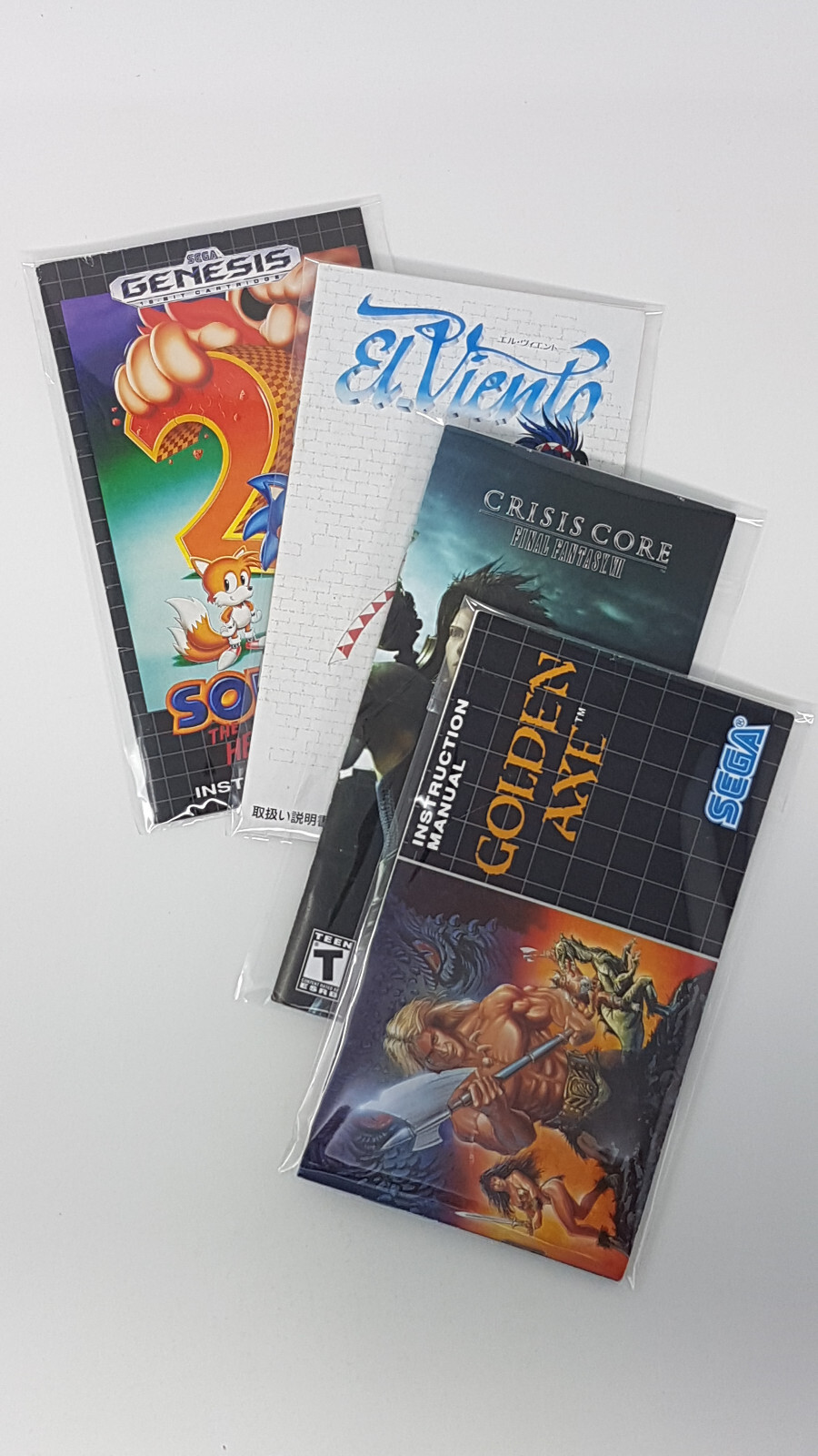 100 PCS SEGA GENESIS MANUAL RESEALABLE PLASTIC BAG SLEEVES