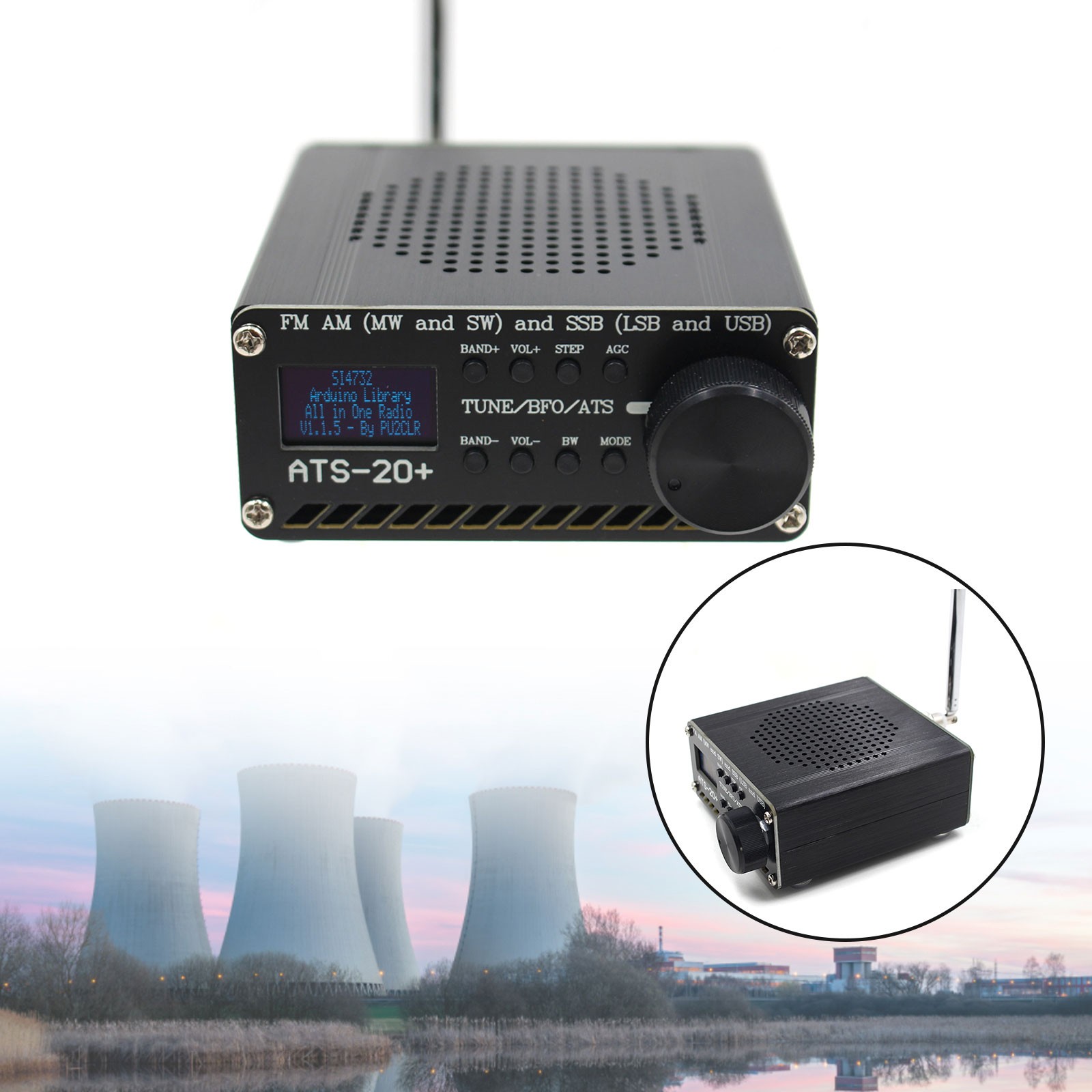 Upgraded ATS-20+ Radio Receiver FM AM (MW & SW) SSB (LSB & USB) With Battery`