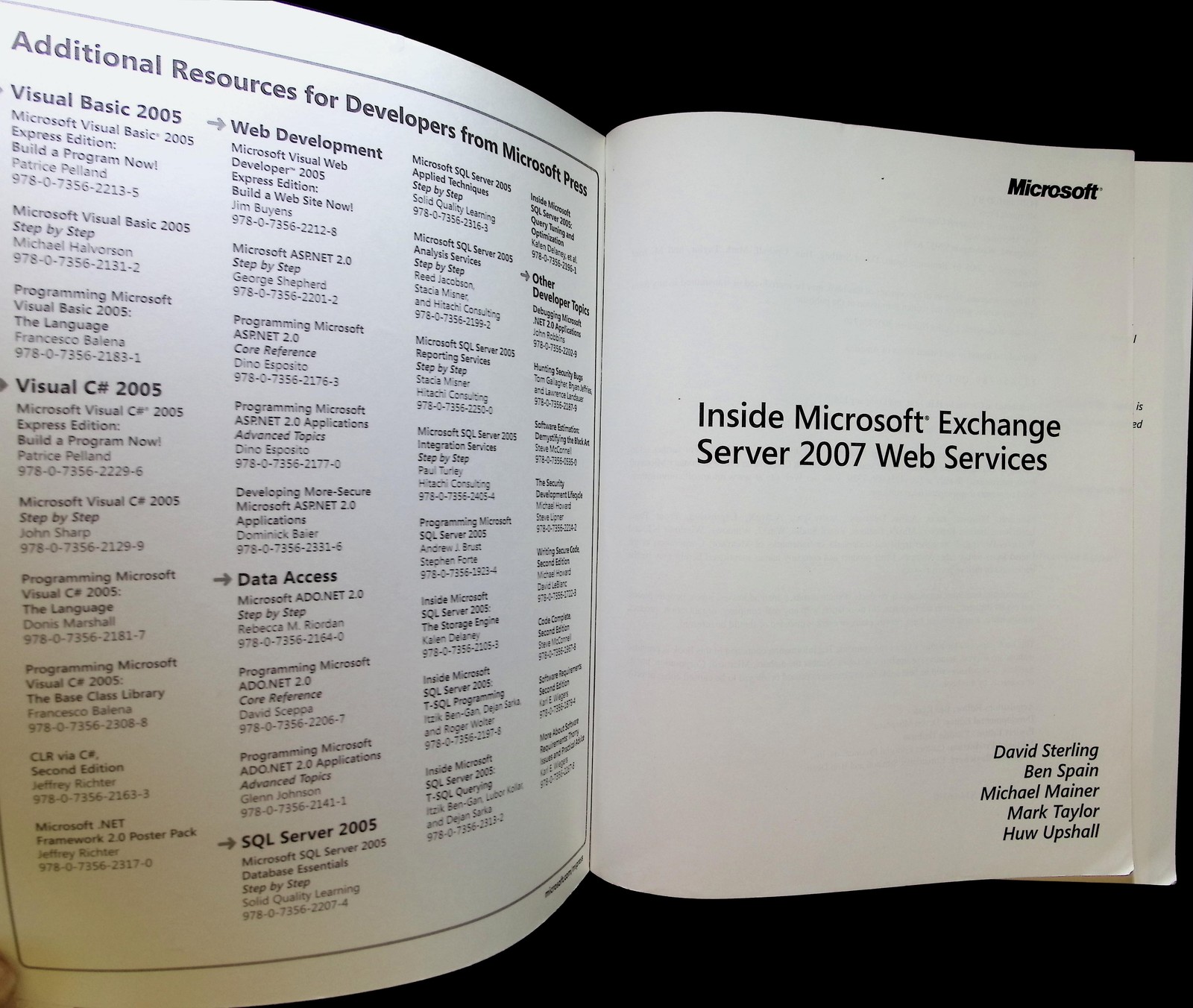 Inside Microsoft Exchange Server 2007 Web Programming Guide Sterling Mainer