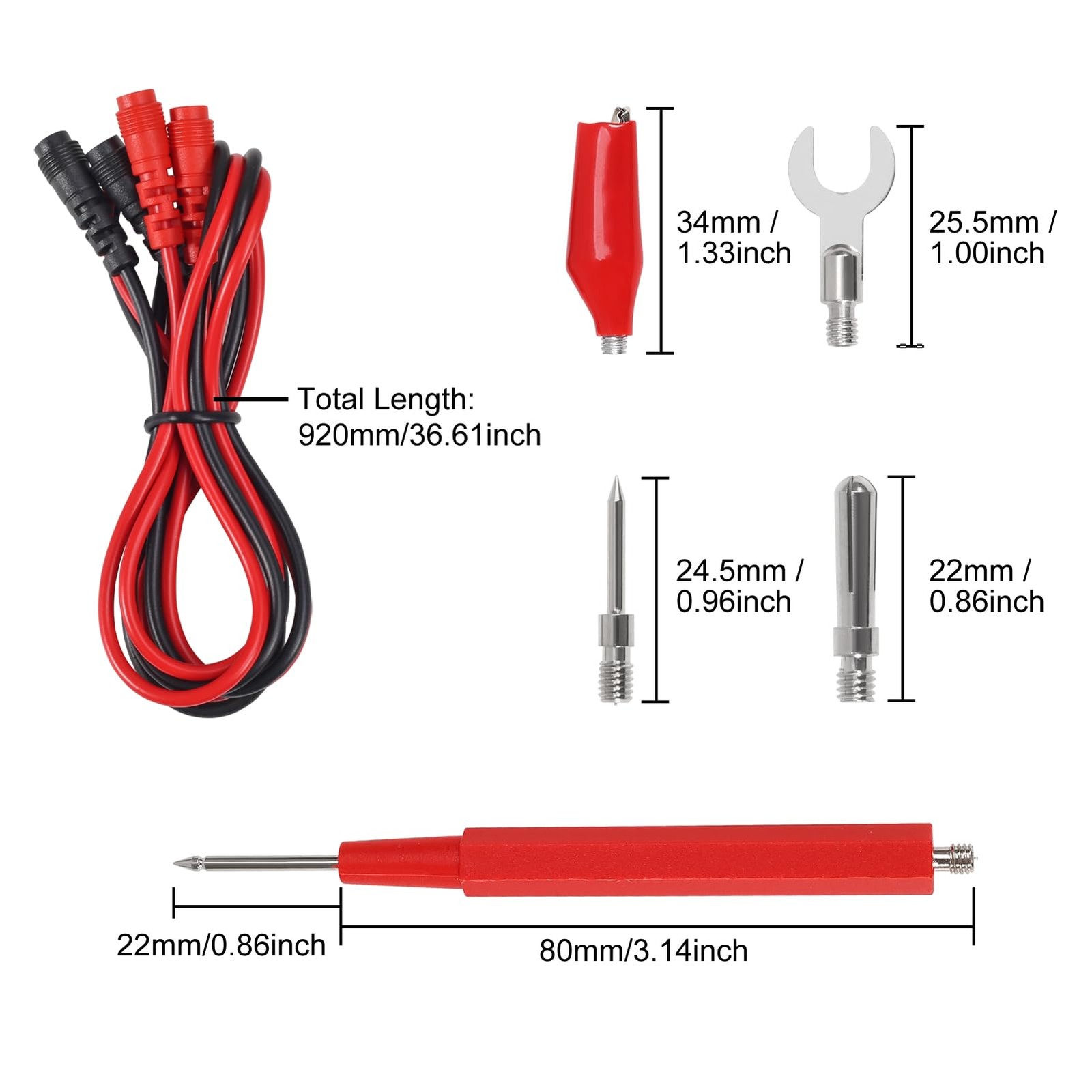 2 Sets 16 in 1 Multimeter Test Leads Kit Digital Probes & Leads Set with Repl...