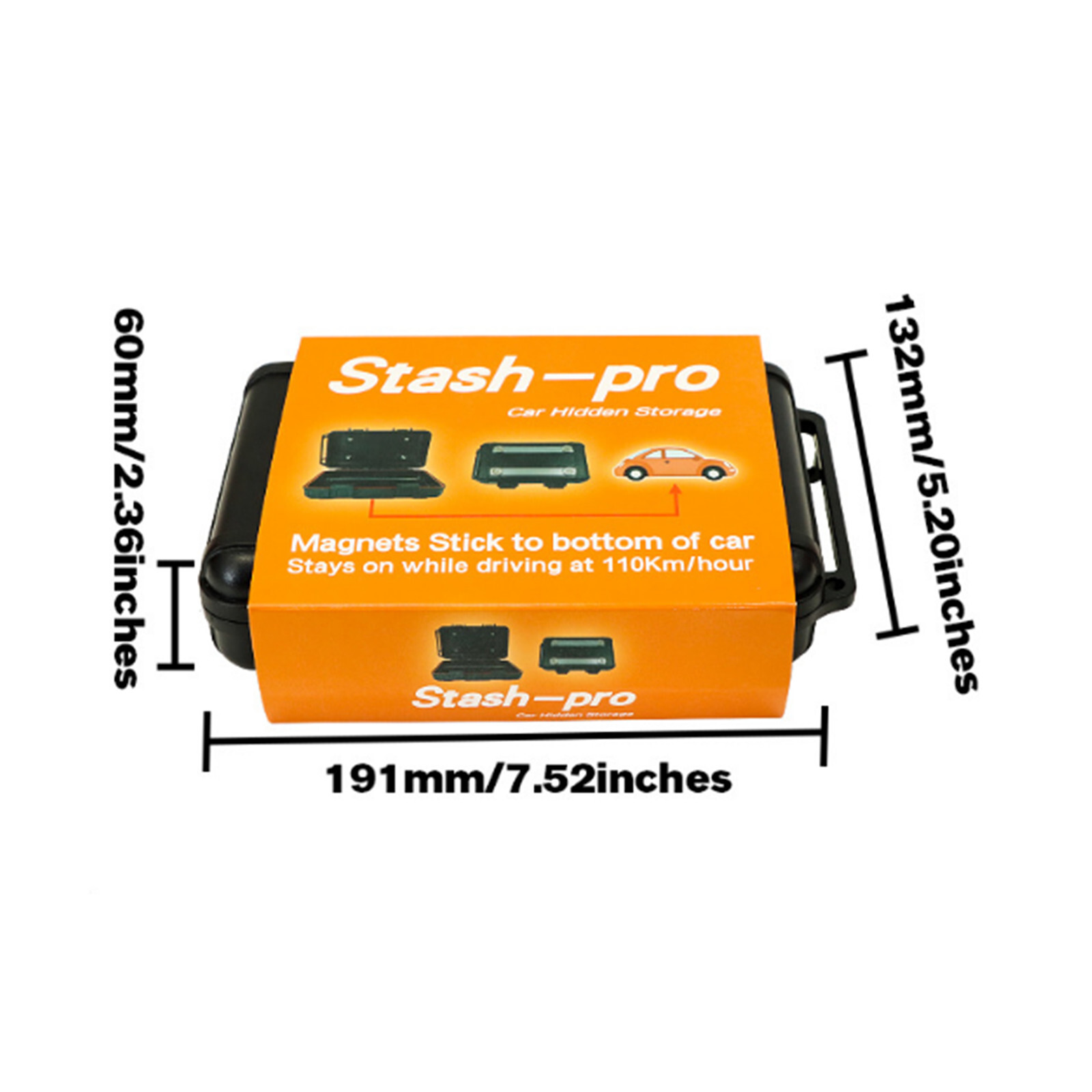 Magnetic Secret Under Car Stash Box Deep Stash Compartment Pull Force MediumSize