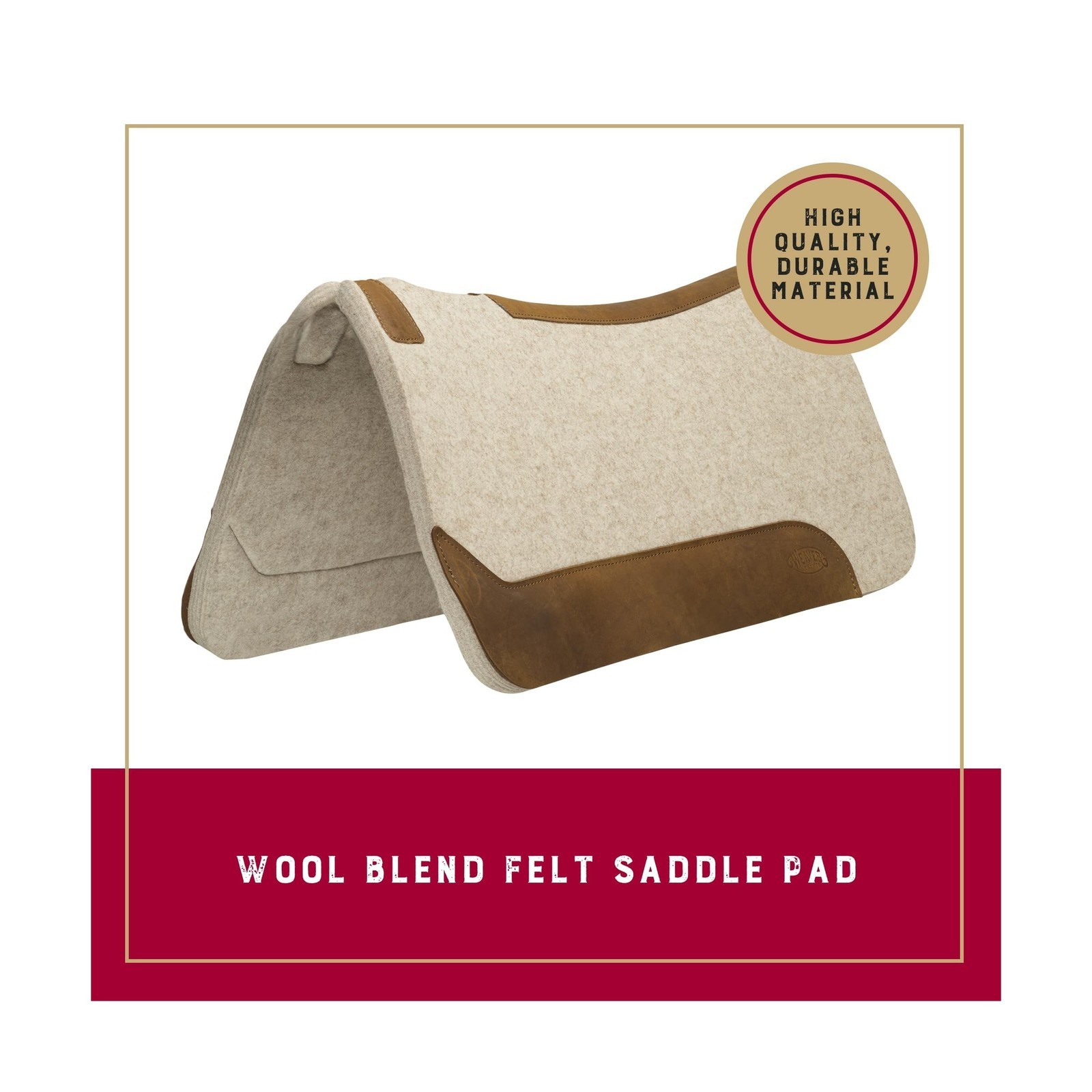 Weaver Equine 30" x 30" Contoured Wool Blend Felt Horse Saddle Pad, Shock Abs...