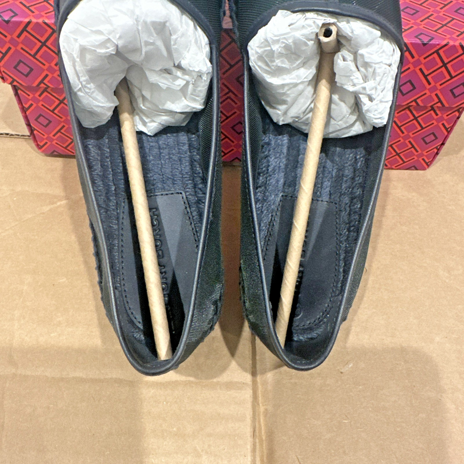 Tory Burch Women Size 9.5M Ines Mesh Espadrille Loafers Malachite Navy