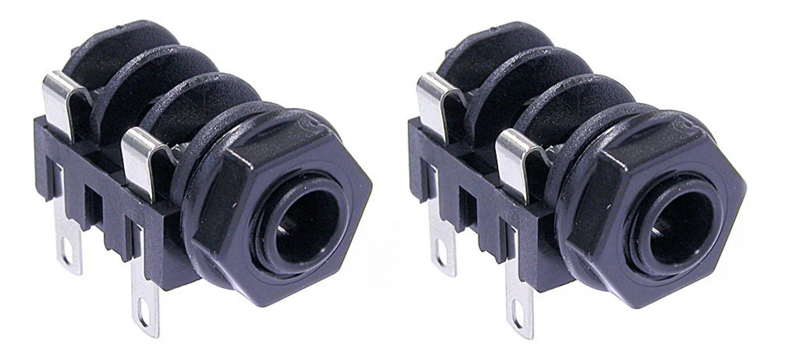 (2 Pack) Neutrik NMJ2HF-S 1/4" Panel Mount Mono Jack, Non-Switched, Solder Tabs