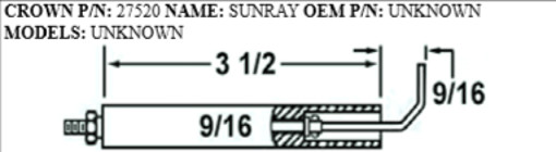 CROWN 27520 SUNRAY ELECTRODE