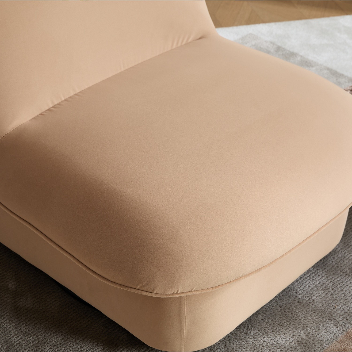 Velvet 360° Swivel Accent Chair Modern Armless Lounge Chair for Living Room