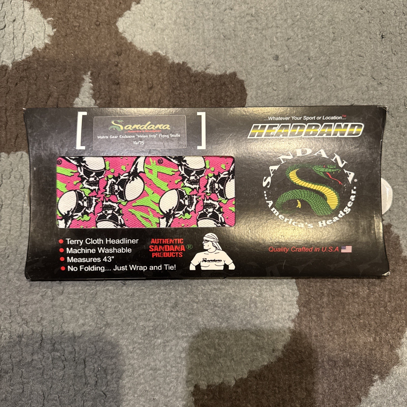 NEW SANDANA MELON DRIP FLYING SKULLS HEADBAND #16/75!!