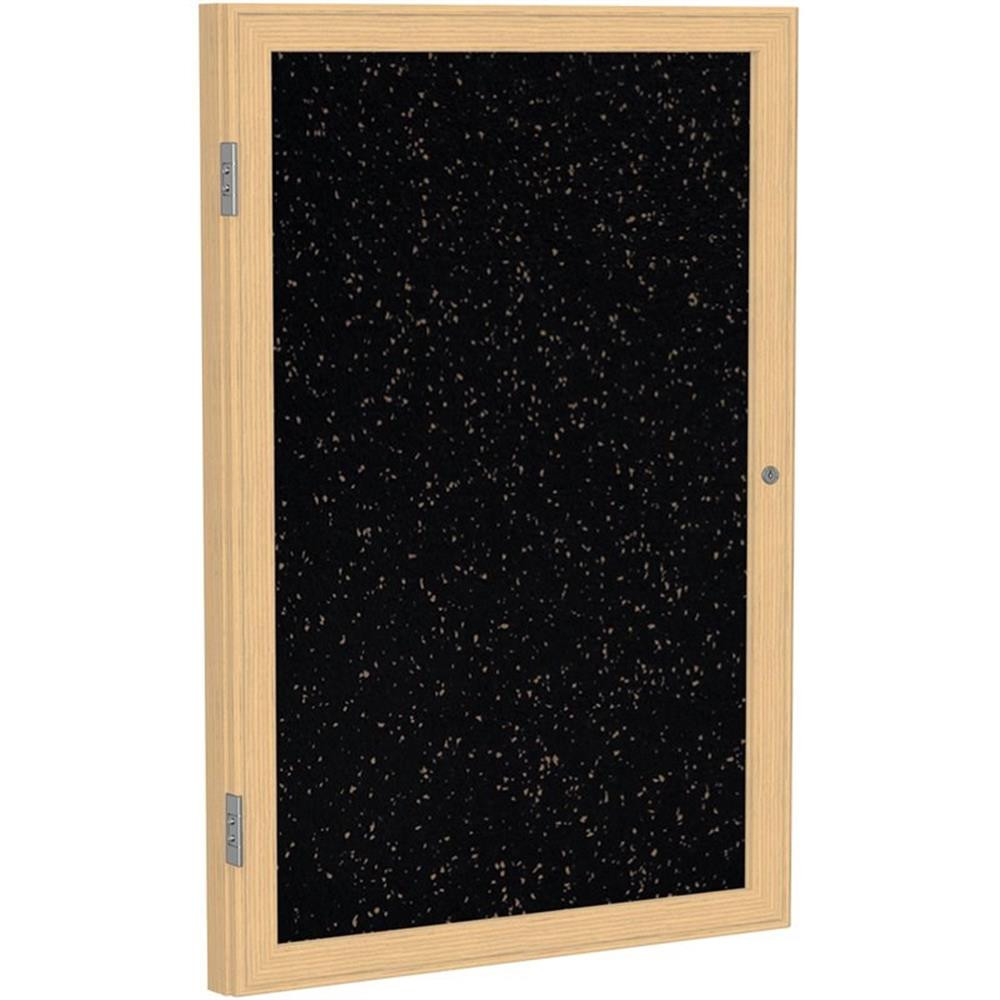 Ghent's Wood 24" x 18" 1 Door Enclosed Bulletin Board in Speckled Tan