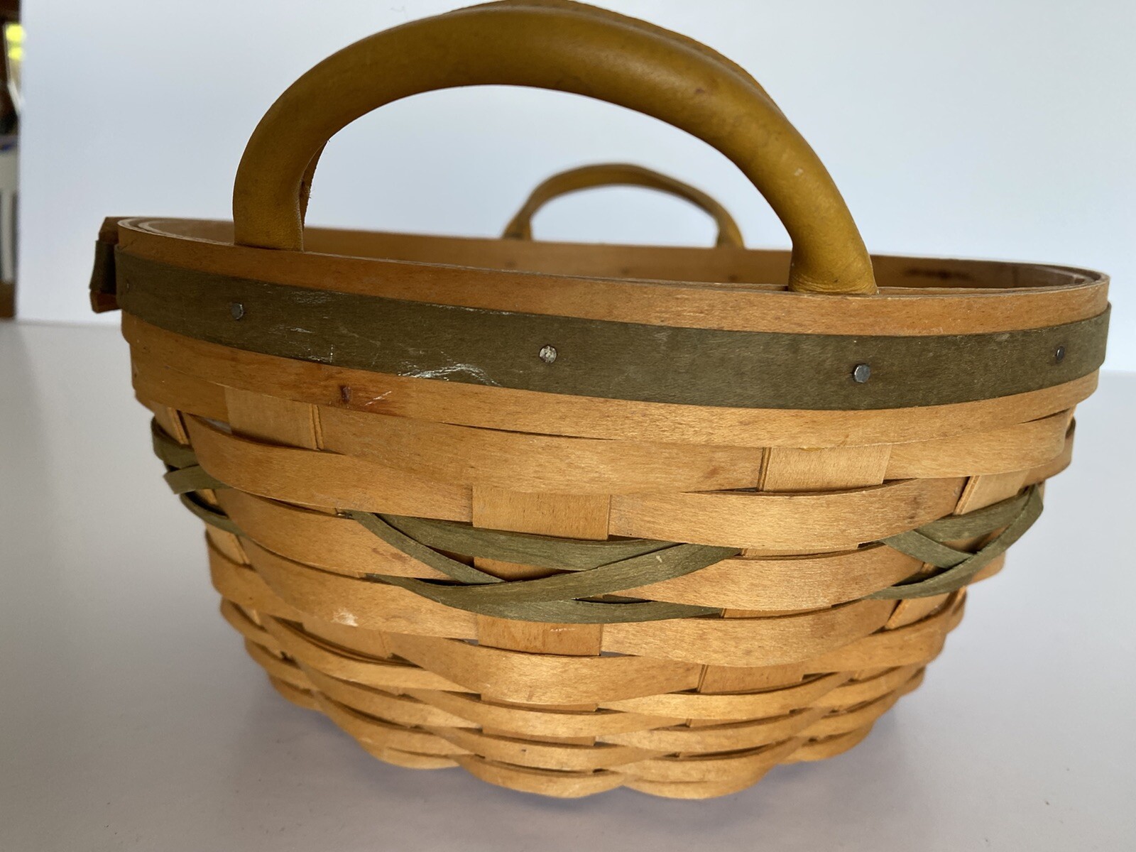 Longaberger 1999 Christmas Collection Popcorn Basket with Plastic Protector