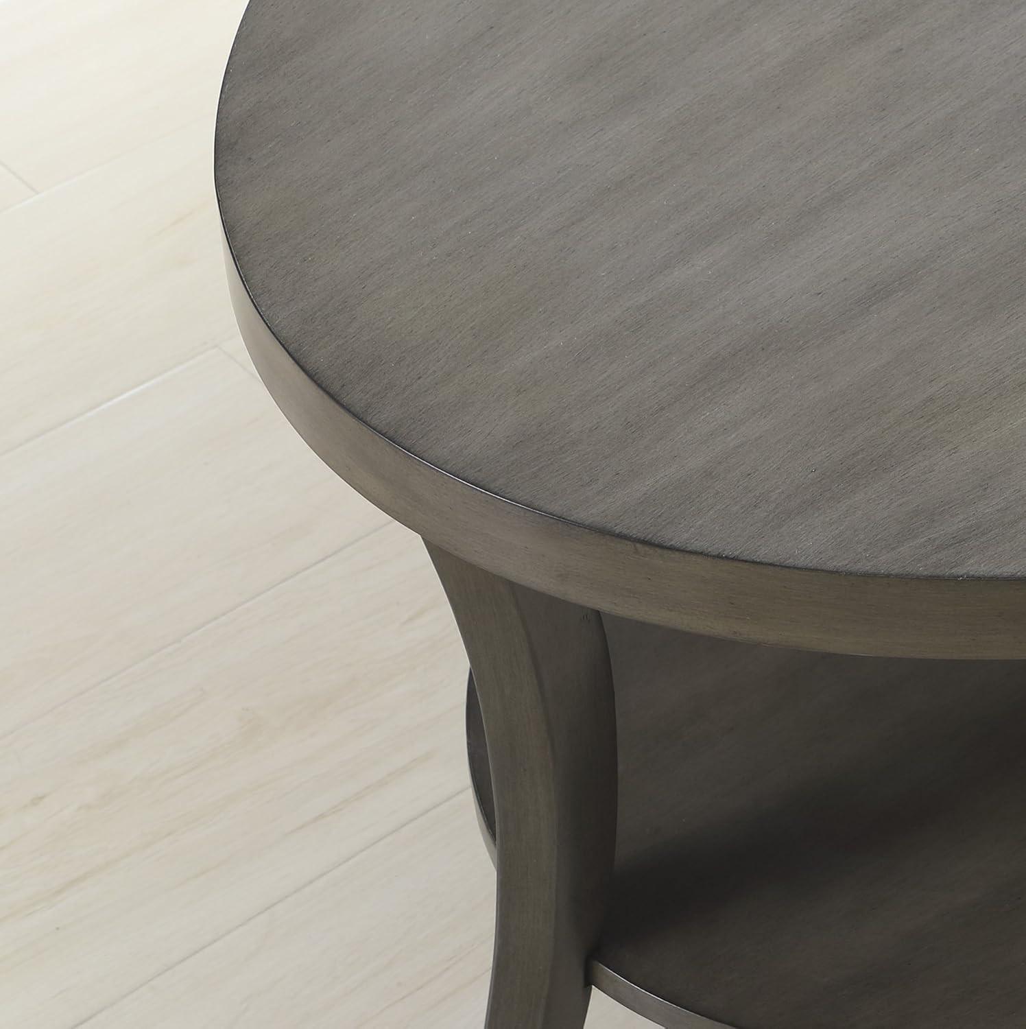 Perth Contemporary Oval Shelf End Table, Gray