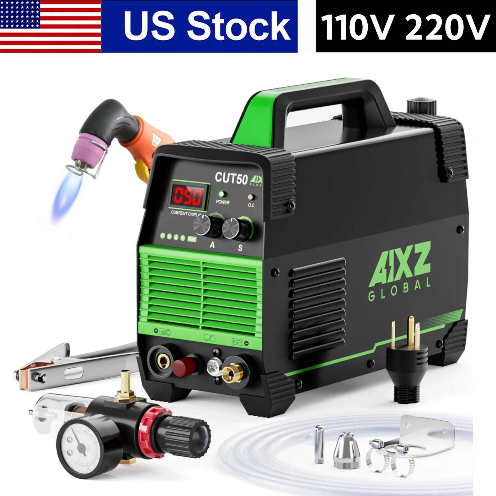 AIXZ 50Amp HF Plasma Cutting Machine Non-Touch Pilot Arc Plasma Cutter 110V/220V