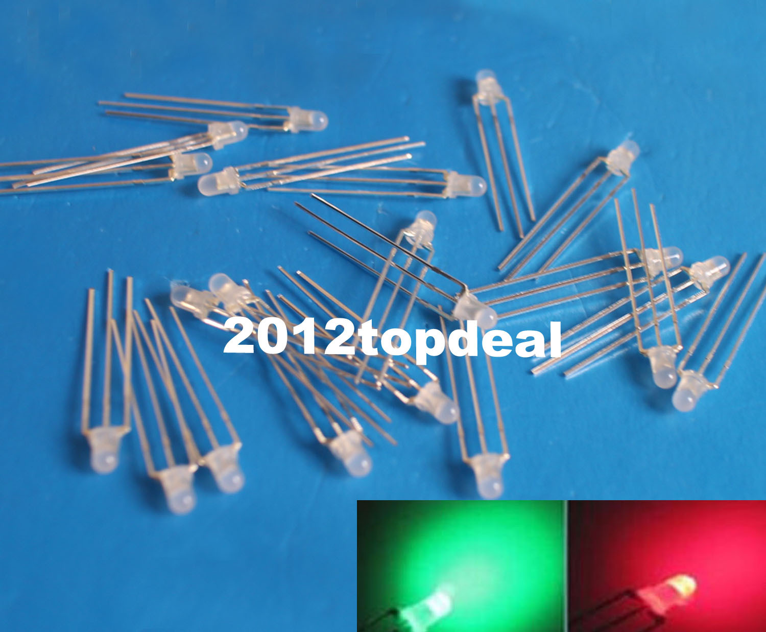 3mm Dual Bi-Color Red/Green Diffused Bright 3-Pin Led Common Cathode Led 100pcs