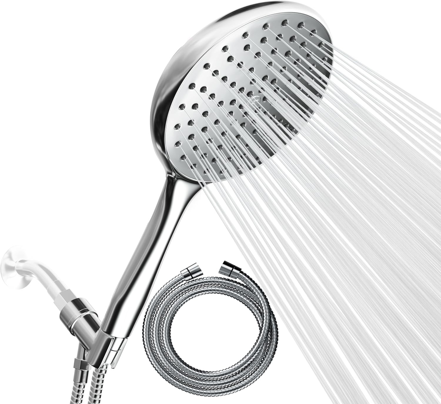High Pressure Handheld Shower Head with Hose- Huge 6-Inch Face- Rain Shower with