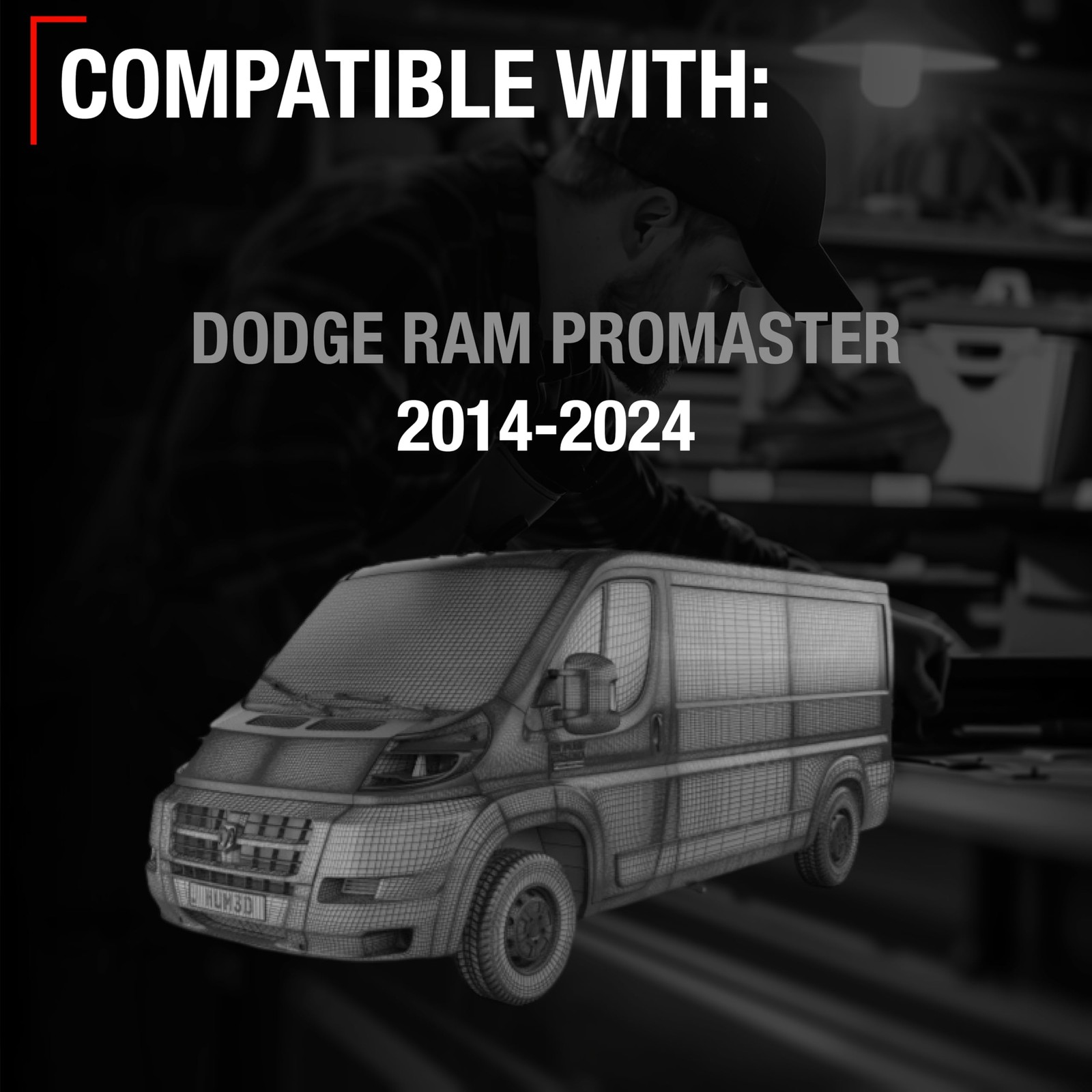 Driver Side Mirror Replacement - Compatible with 2014-2024 Ram Promaster - Po...