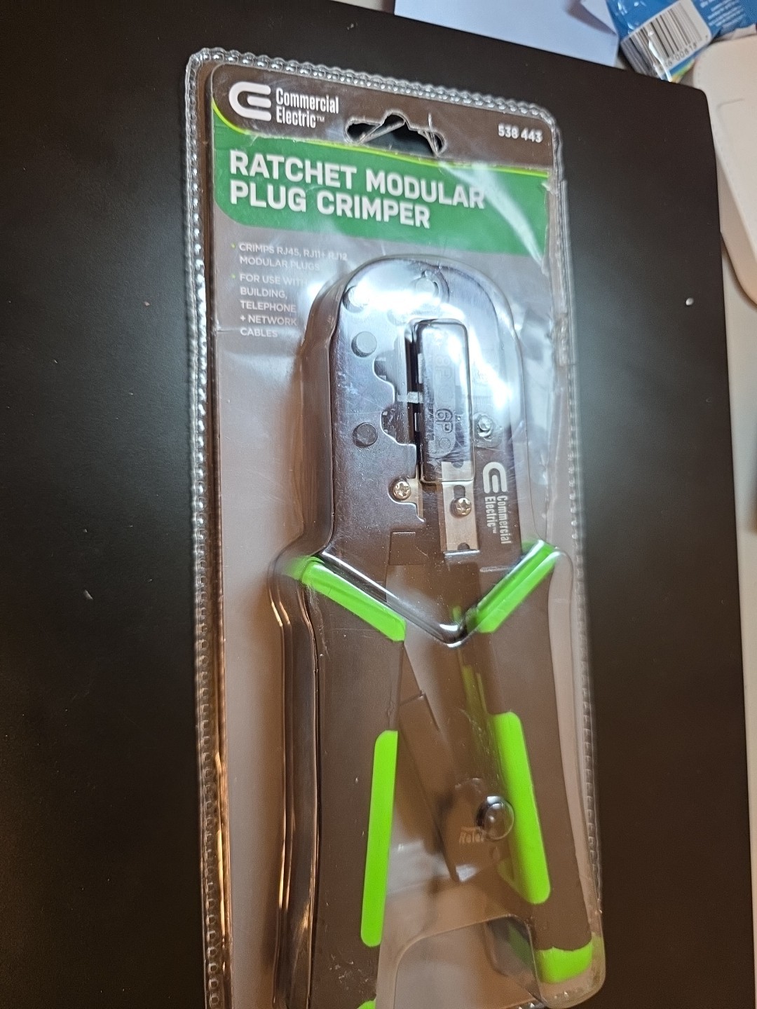 Commercial Electric Ratchet Modular Plug Crimper 538-443