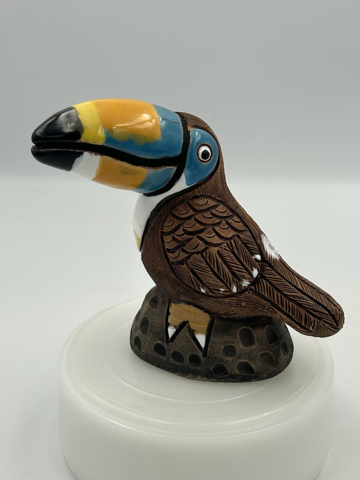 Vintage Art Pottery Toucan Figurine by Casals-Peru-Signed